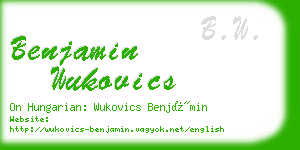 benjamin wukovics business card